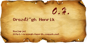 Országh Henrik névjegykártya